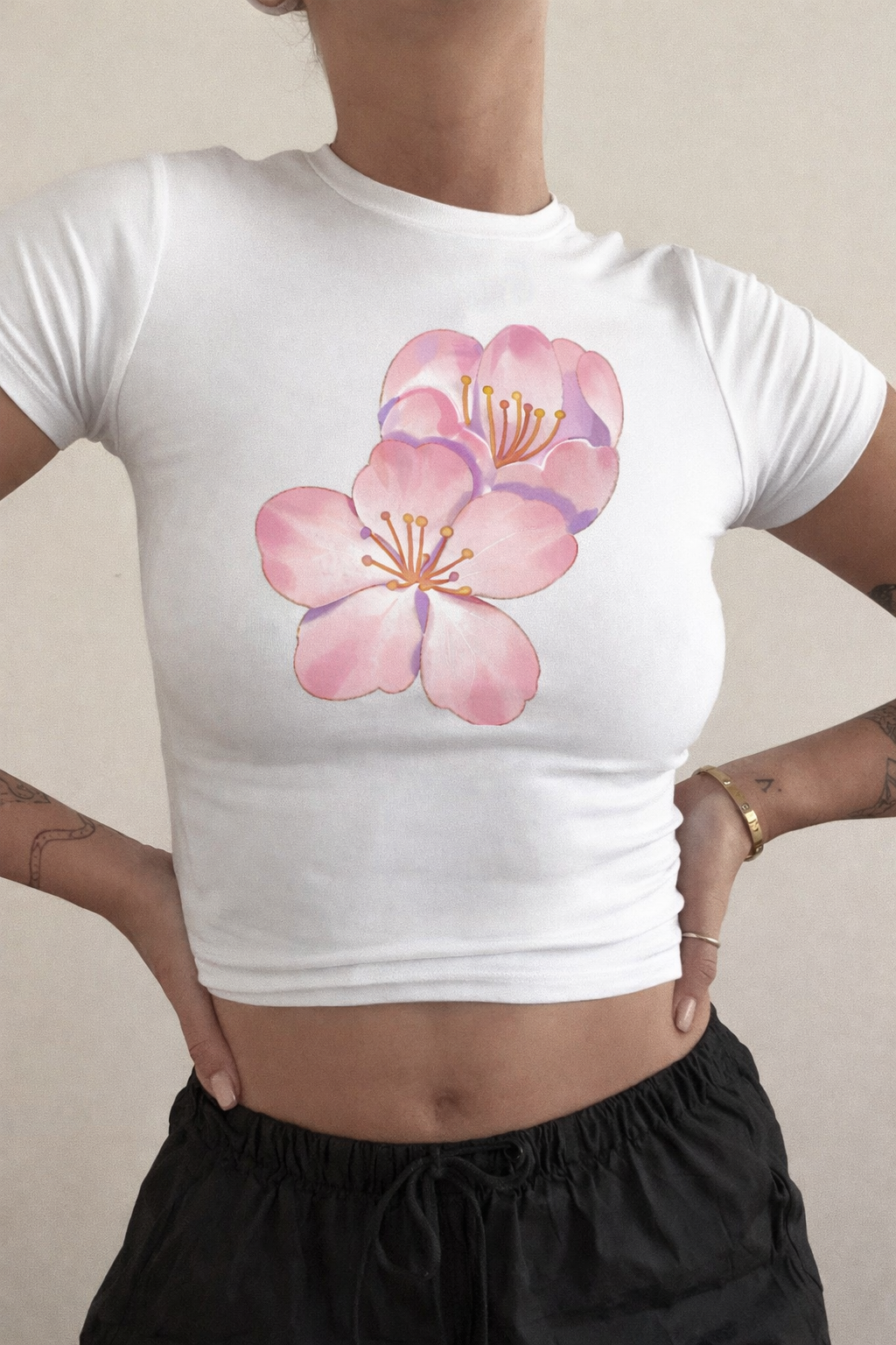 14 - Floral Collection - Women's Fitted Baby Tee