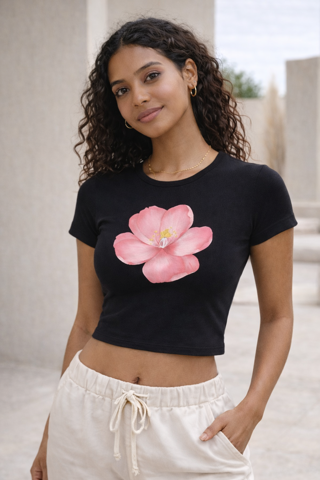 11 - Floral Collection - Women's Fitted Baby Tee
