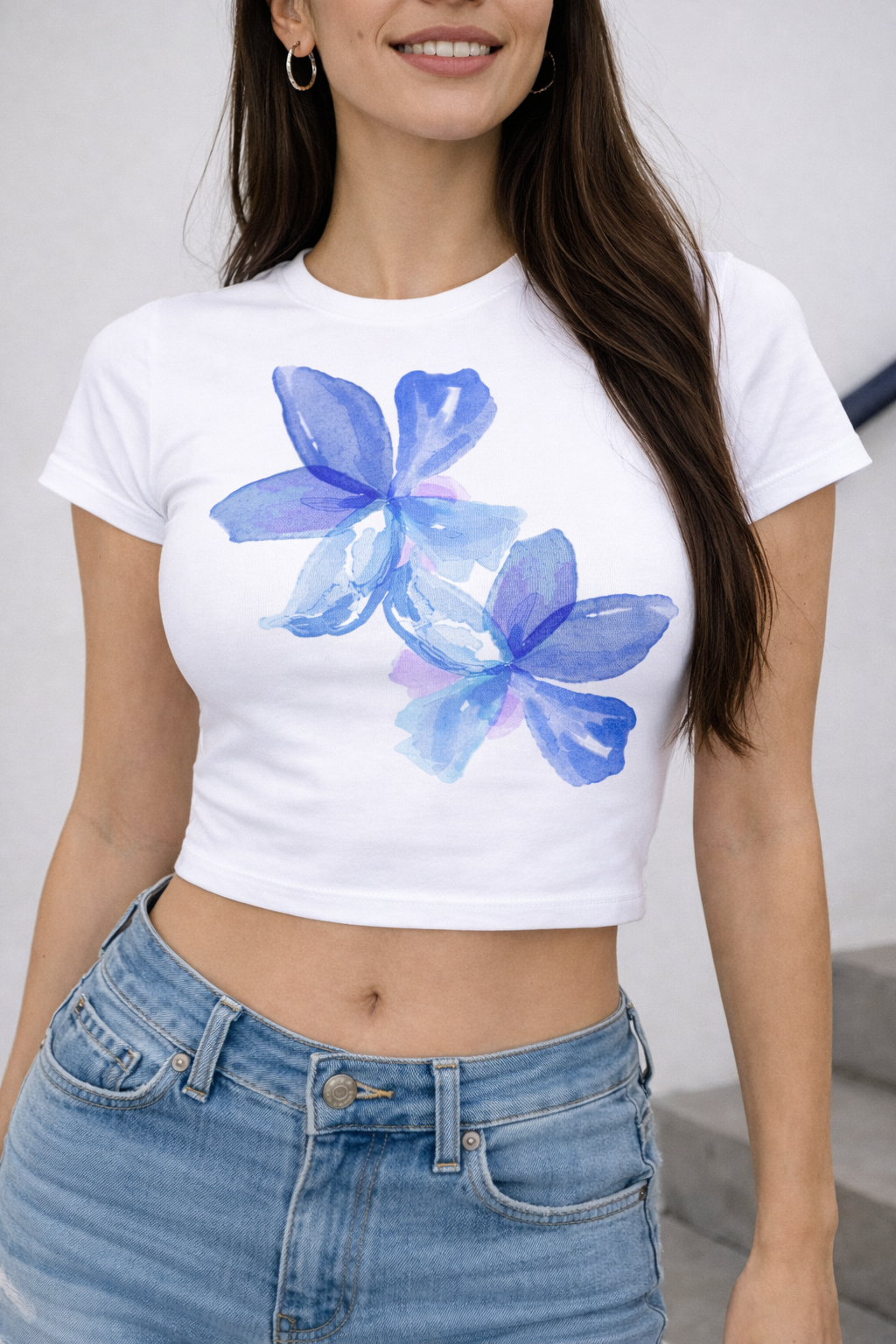 2 - Floral Collection - Women's Fitted Baby Tee
